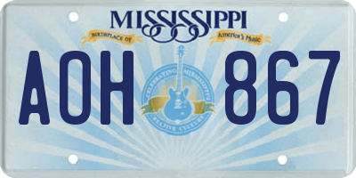 MS license plate AOH867