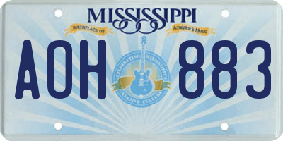 MS license plate AOH883