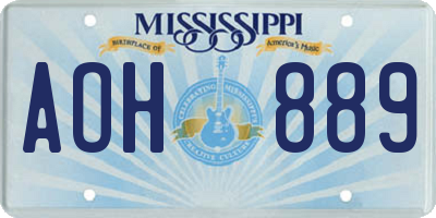MS license plate AOH889