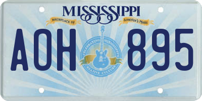 MS license plate AOH895