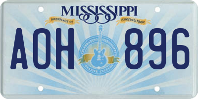 MS license plate AOH896