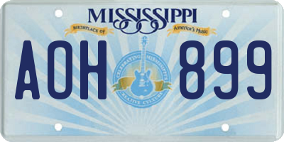 MS license plate AOH899