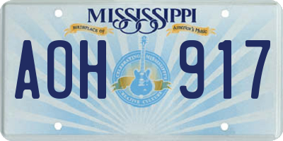 MS license plate AOH917