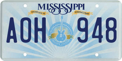 MS license plate AOH948