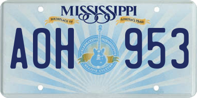 MS license plate AOH953