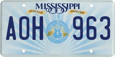 MS license plate AOH963