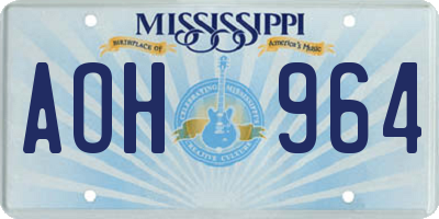 MS license plate AOH964