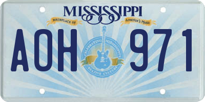 MS license plate AOH971