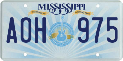 MS license plate AOH975