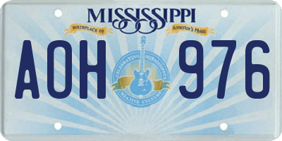 MS license plate AOH976