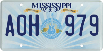 MS license plate AOH979