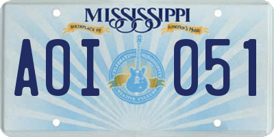 MS license plate AOI051