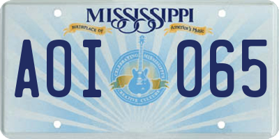 MS license plate AOI065