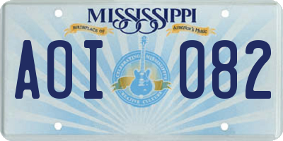 MS license plate AOI082