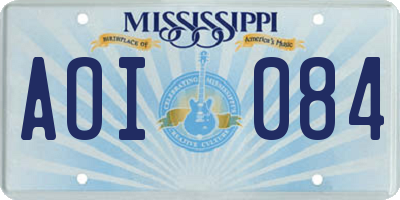 MS license plate AOI084