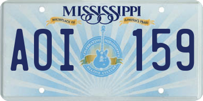 MS license plate AOI159