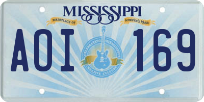 MS license plate AOI169