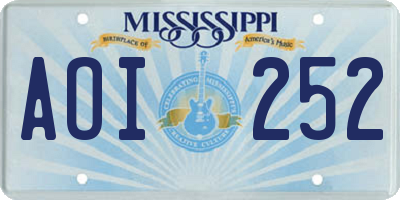 MS license plate AOI252
