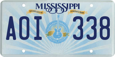 MS license plate AOI338