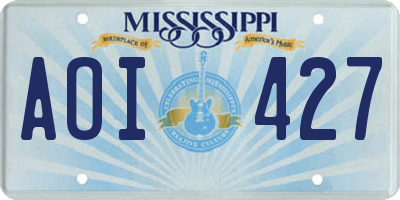 MS license plate AOI427