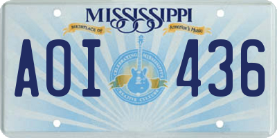 MS license plate AOI436