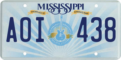 MS license plate AOI438