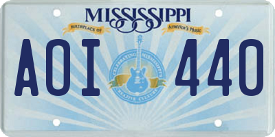 MS license plate AOI440