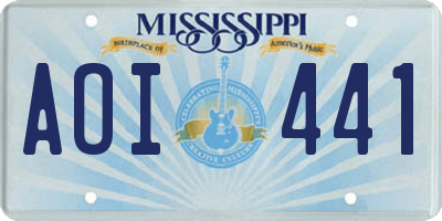 MS license plate AOI441