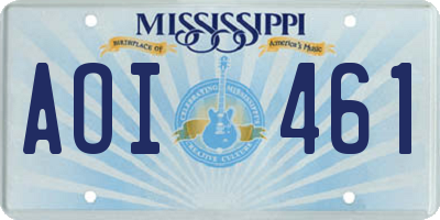 MS license plate AOI461