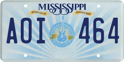 MS license plate AOI464