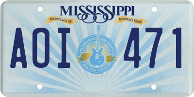 MS license plate AOI471
