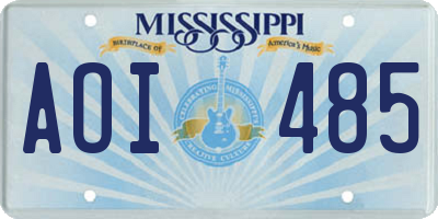 MS license plate AOI485