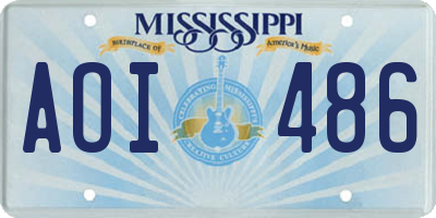 MS license plate AOI486