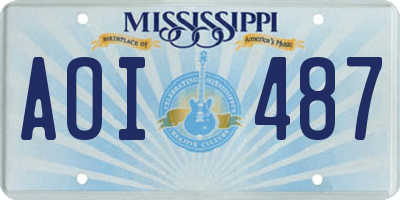 MS license plate AOI487