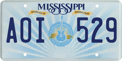 MS license plate AOI529