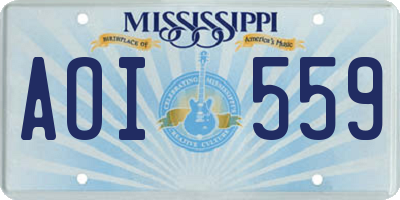 MS license plate AOI559