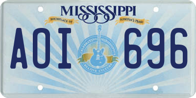 MS license plate AOI696