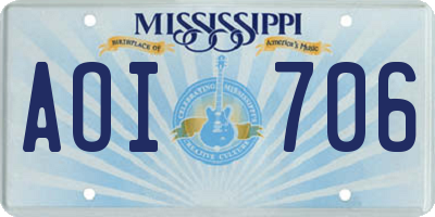 MS license plate AOI706