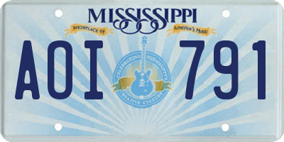 MS license plate AOI791