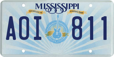 MS license plate AOI811