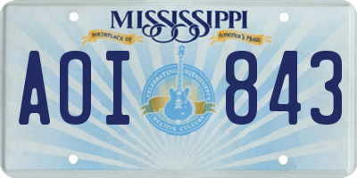 MS license plate AOI843