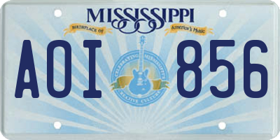 MS license plate AOI856