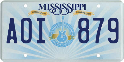 MS license plate AOI879
