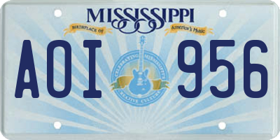 MS license plate AOI956