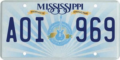 MS license plate AOI969