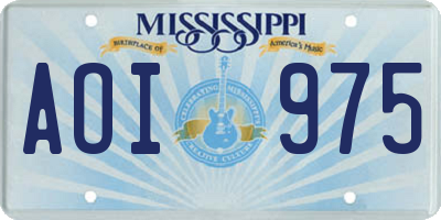 MS license plate AOI975
