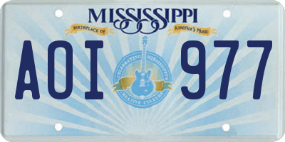 MS license plate AOI977
