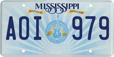 MS license plate AOI979