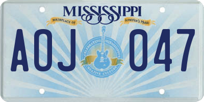 MS license plate AOJ047