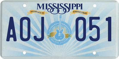 MS license plate AOJ051